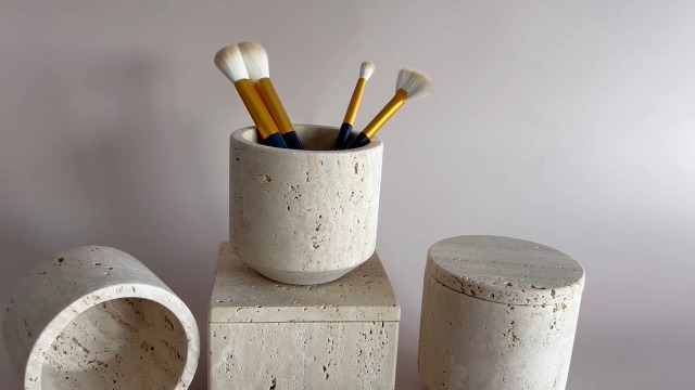 Amazon.com: StonePlus Natural Marble Hole Stone Cosmetic Cotton